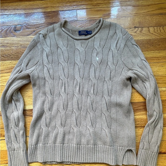 Ralph Lauren Men's Beige Cable Knit Sweater - Picture 1 of 3